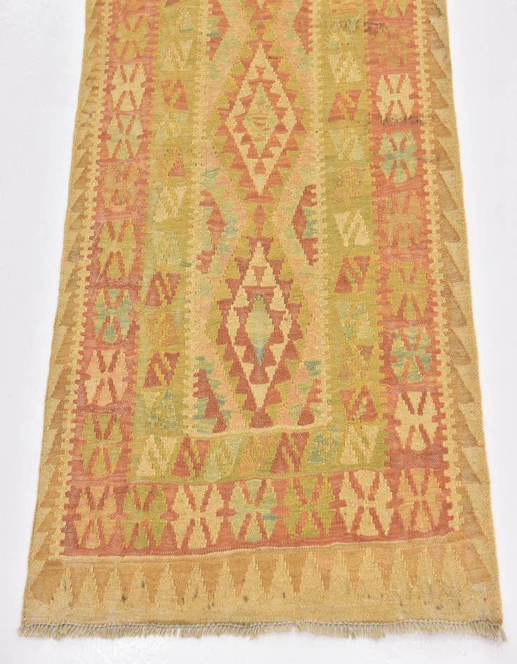 Detail image of  2' 9 x 4'  Hand Woven Kilim Waziri Wool Rug