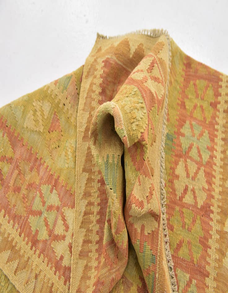 Detail image of  2' 9 x 4'  Hand Woven Kilim Waziri Wool Rug