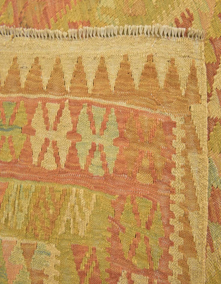 Detail image of  2' 9 x 4'  Hand Woven Kilim Waziri Wool Rug