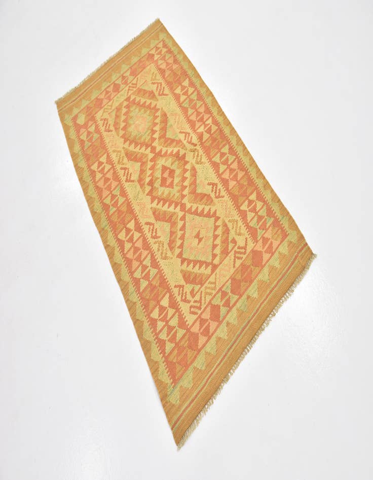 Detail image of  2' 7 x 4' 4  Hand Woven Kilim Waziri Wool Rug