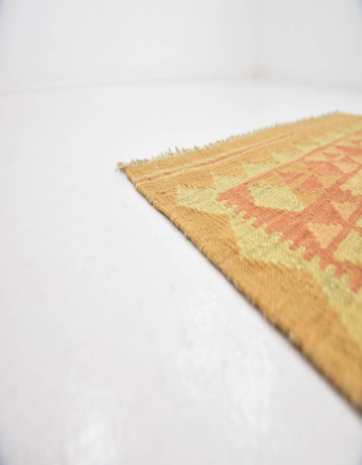 Detail image of  2' 7 x 4' 4  Hand Woven Kilim Waziri Wool Rug