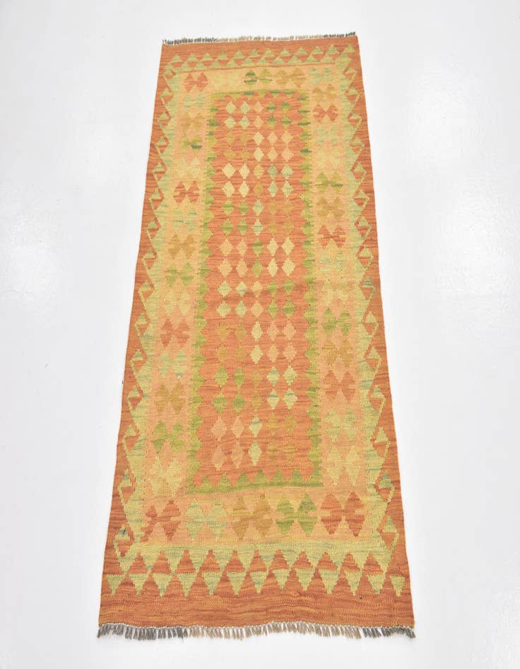 Detail image of  2' 8 x 4'  Hand Woven Kilim Waziri Wool Rug