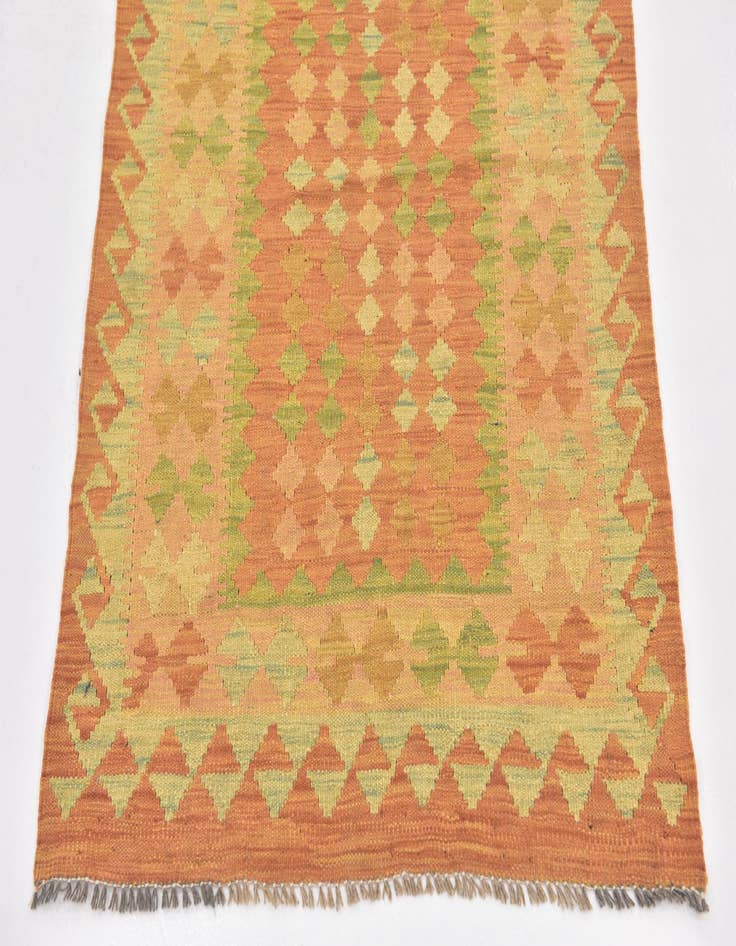 Detail image of  2' 8 x 4'  Hand Woven Kilim Waziri Wool Rug