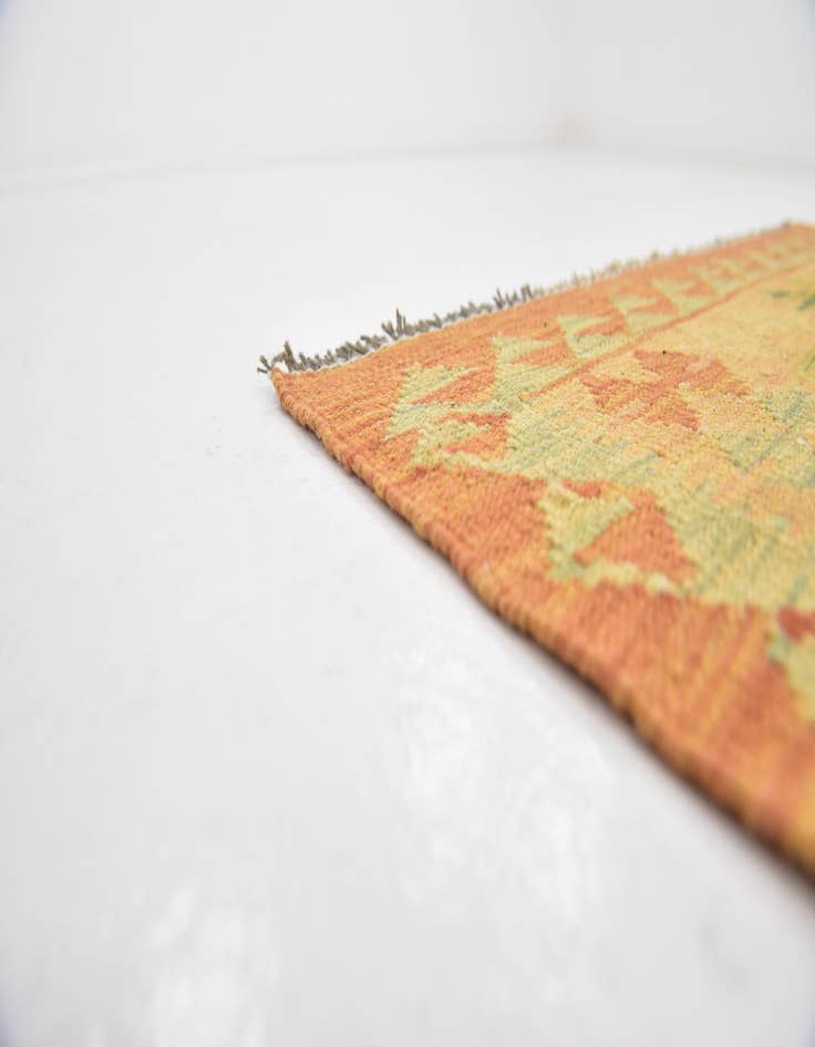 Detail image of  2' 8 x 4'  Hand Woven Kilim Waziri Wool Rug