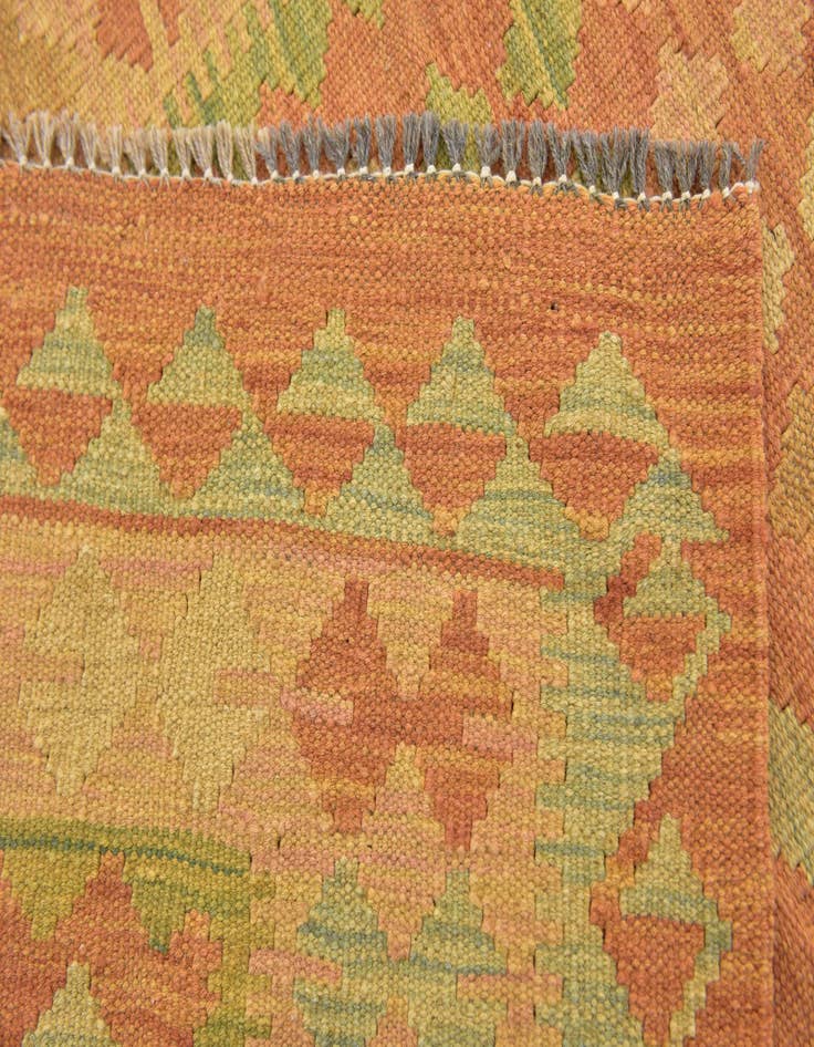 Detail image of  2' 8 x 4'  Hand Woven Kilim Waziri Wool Rug