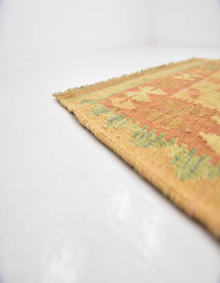 Detail image of  2' 10 x 4' 2  Hand Woven Kilim Waziri Wool Rug