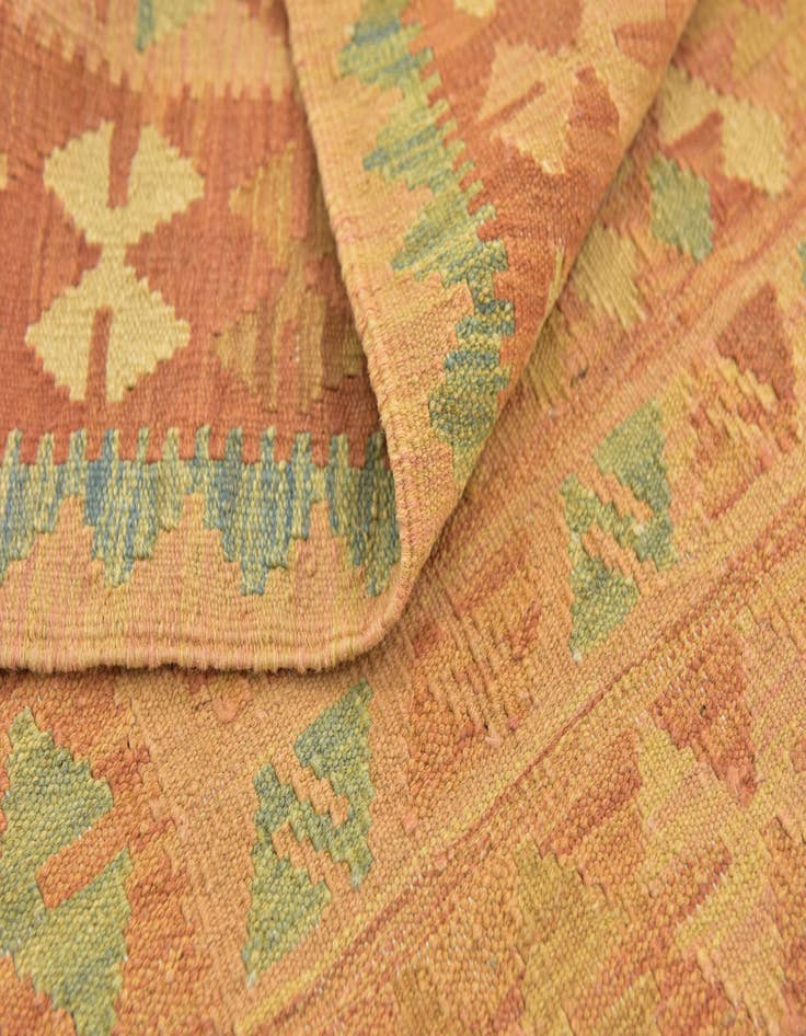 Detail image of  2' 10 x 4' 2  Hand Woven Kilim Waziri Wool Rug