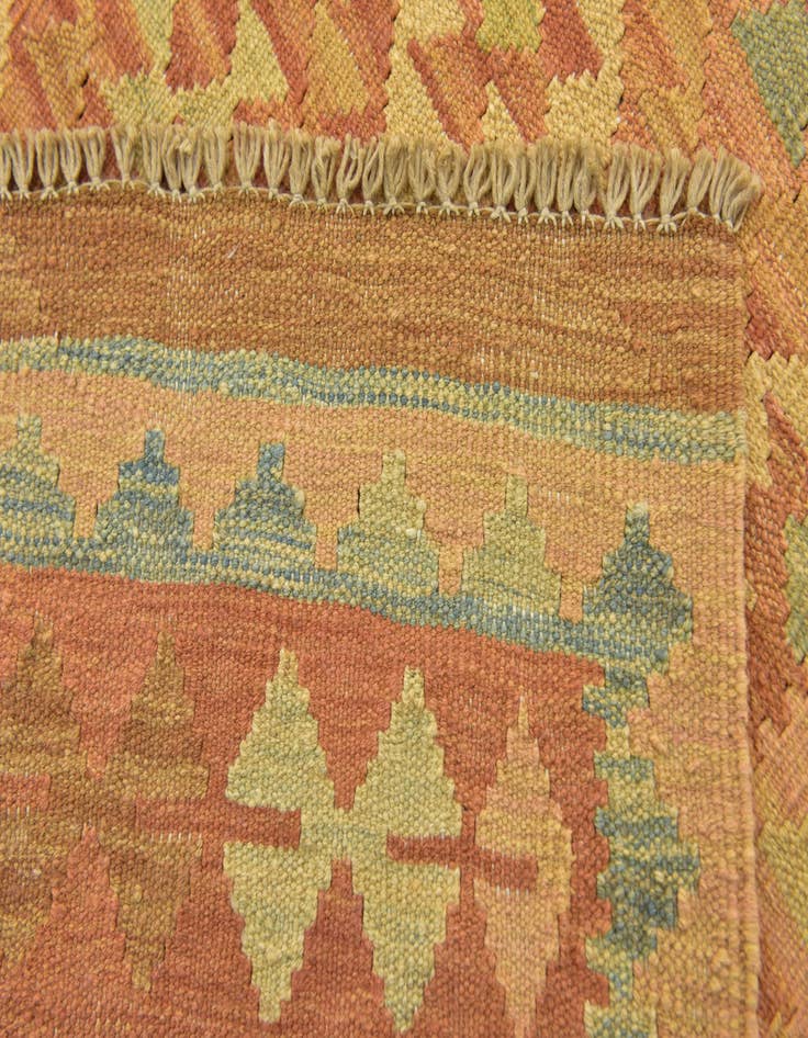 Detail image of  2' 10 x 4' 2  Hand Woven Kilim Waziri Wool Rug