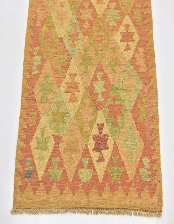 Detail image of  2' 5 x 4'  Hand Woven Kilim Waziri Wool Rug