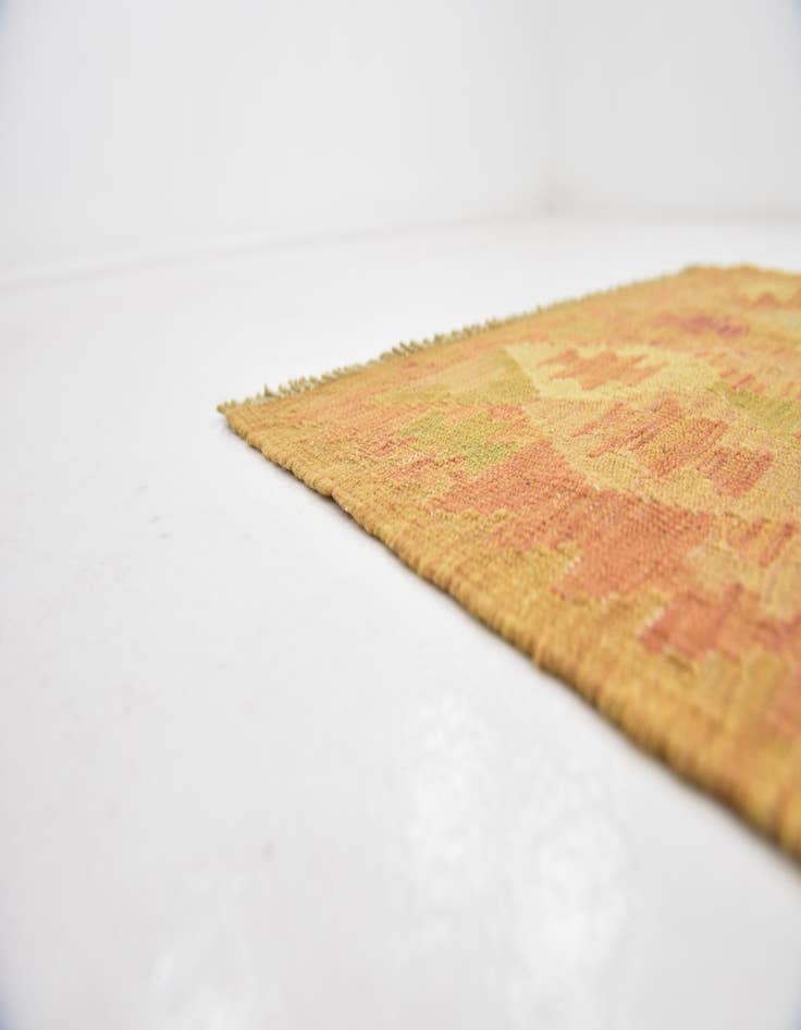 Detail image of  2' 5 x 4'  Hand Woven Kilim Waziri Wool Rug