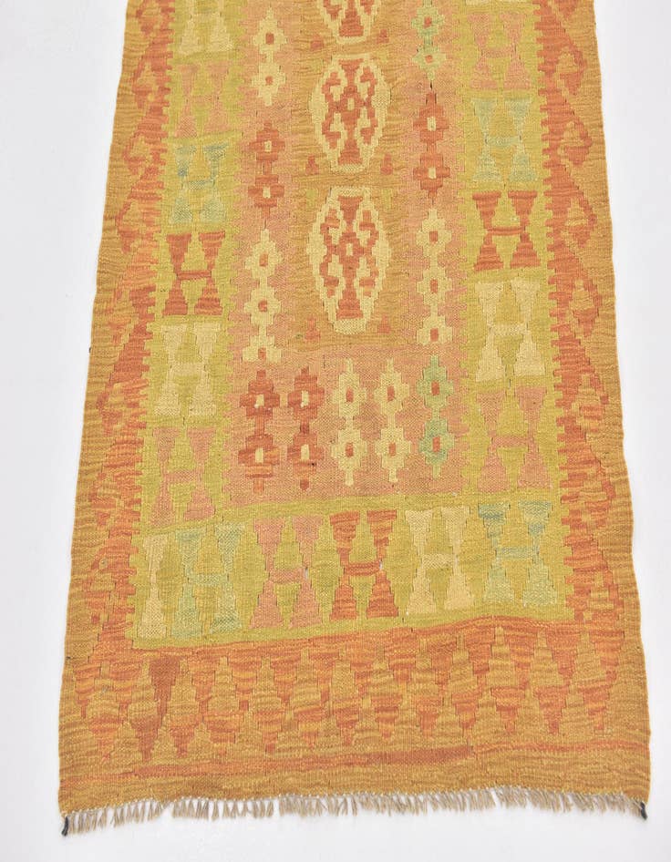 Detail image of  2' 9 x 4' 4  Hand Woven Kilim Waziri Wool Rug