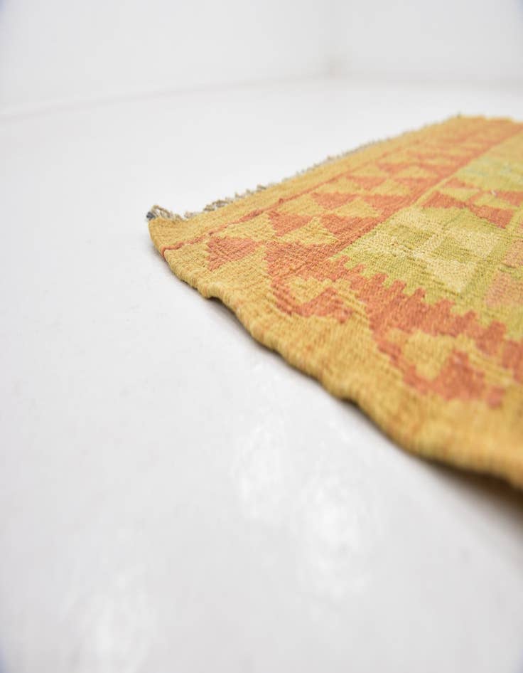 Detail image of  2' 9 x 4' 4  Hand Woven Kilim Waziri Wool Rug