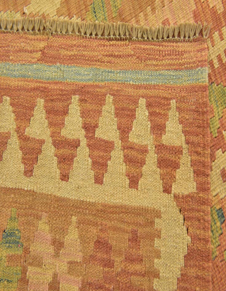 Detail image of  2' 7 x 4'  Hand Woven Kilim Waziri Wool Rug