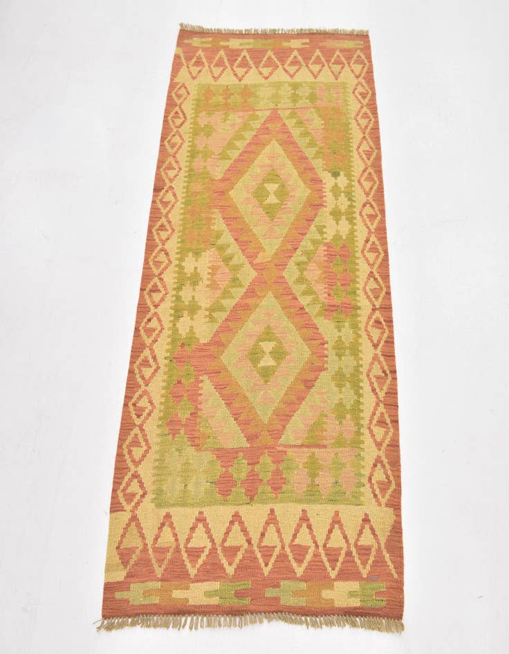 Detail image of  2' 8 x 4'  Hand Woven Kilim Waziri Wool Rug