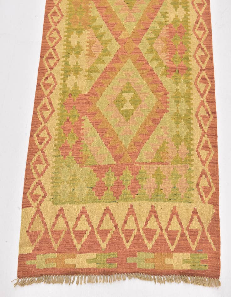 Detail image of  2' 8 x 4'  Hand Woven Kilim Waziri Wool Rug