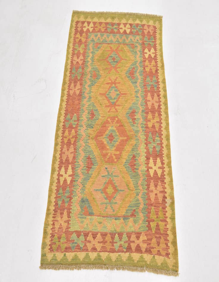 Detail image of  2' 7 x 4'  Hand Woven Kilim Waziri Wool Rug