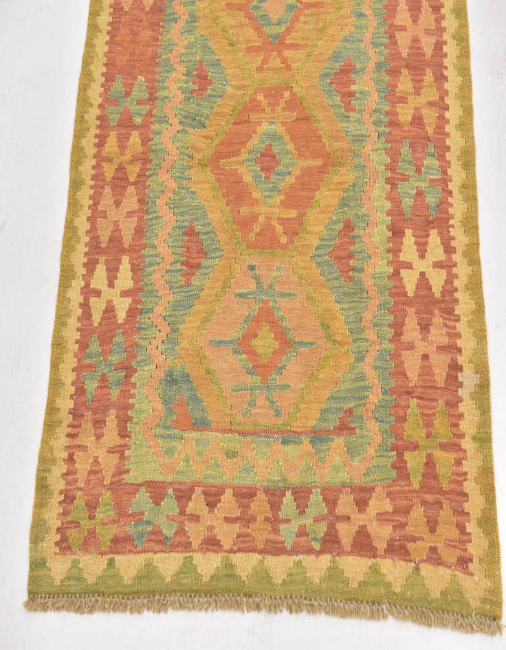 Detail image of  2' 7 x 4'  Hand Woven Kilim Waziri Wool Rug