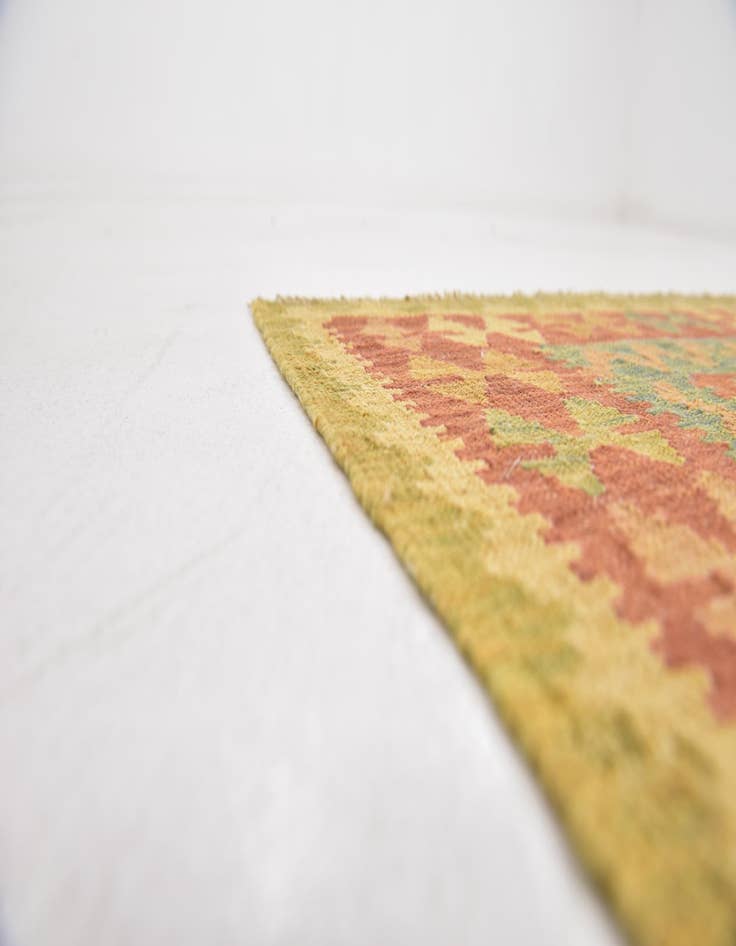 Detail image of  2' 7 x 4'  Hand Woven Kilim Waziri Wool Rug