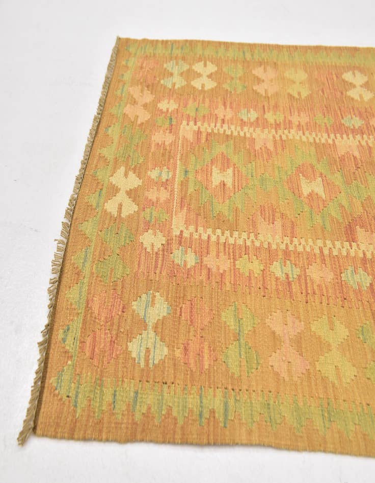 Detail image of  2' 7 x 4' 3  Hand Woven Kilim Waziri Wool Rug