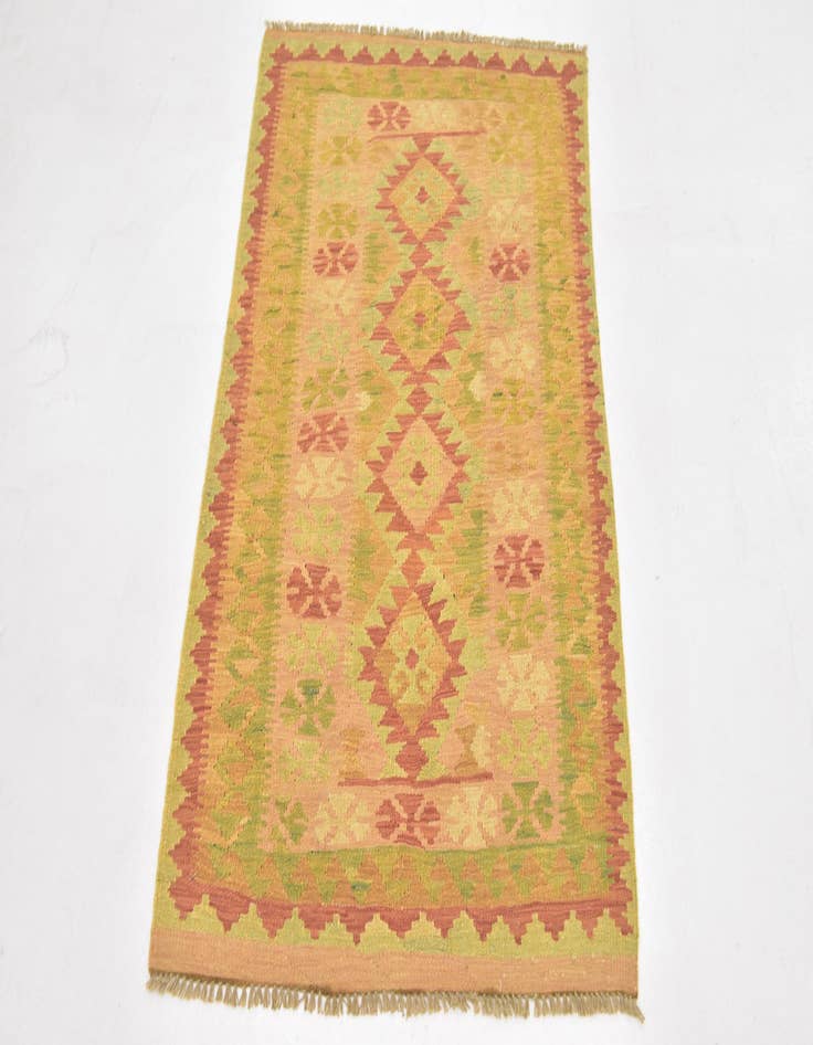 Detail image of  2' 6 x 4'  Hand Woven Kilim Waziri Wool Rug