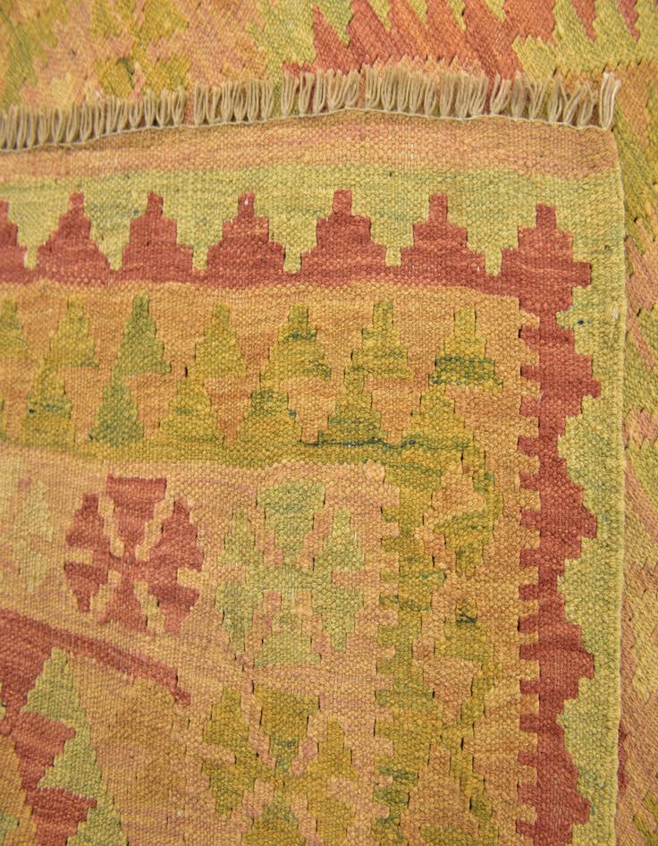 Detail image of  2' 6 x 4'  Hand Woven Kilim Waziri Wool Rug