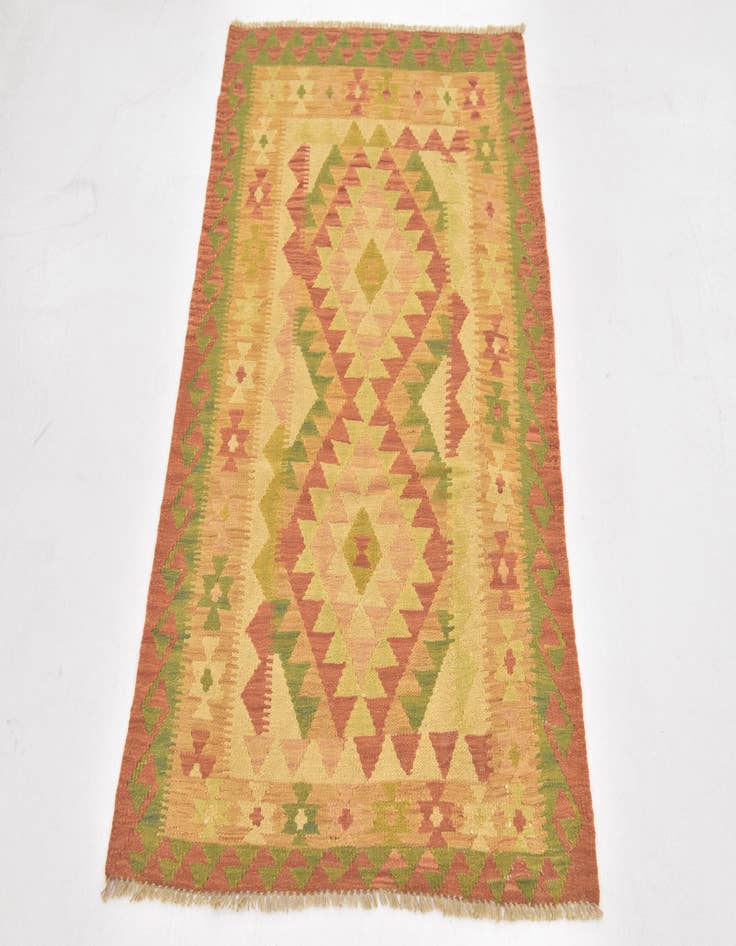 Detail image of  2' 7 x 4'  Hand Woven Kilim Waziri Wool Rug