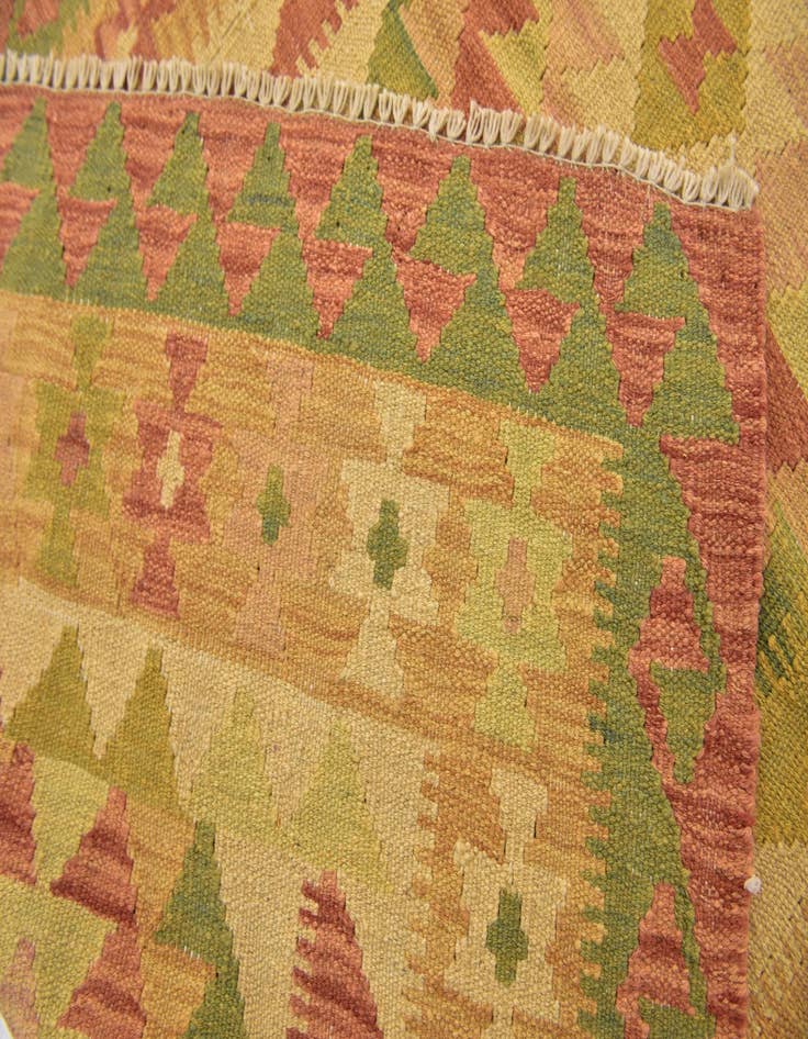 Detail image of  2' 7 x 4'  Hand Woven Kilim Waziri Wool Rug