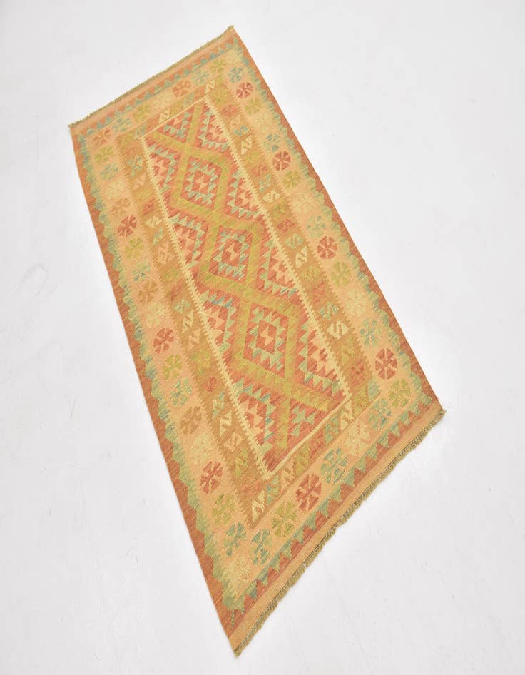 Detail image of  2' 8 x 4' 5  Hand Woven Kilim Waziri Wool Rug