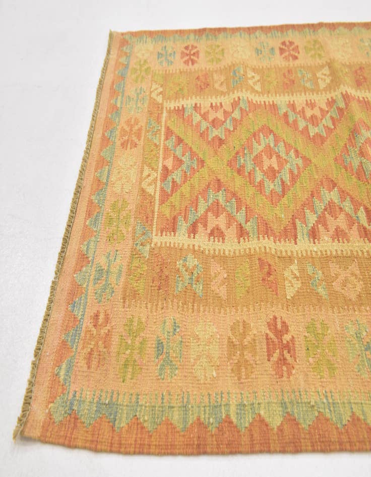 Detail image of  2' 8 x 4' 5  Hand Woven Kilim Waziri Wool Rug
