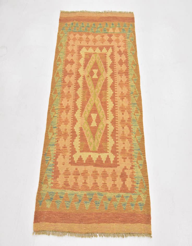 Detail image of  2' 8 x 4' 2  Hand Woven Kilim Waziri Wool Rug