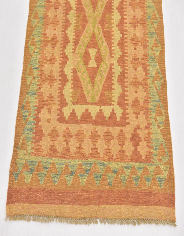 Detail image of  2' 8 x 4' 2  Hand Woven Kilim Waziri Wool Rug