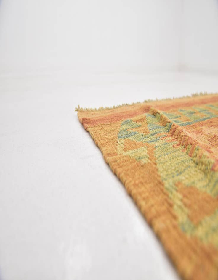 Detail image of  2' 8 x 4' 2  Hand Woven Kilim Waziri Wool Rug