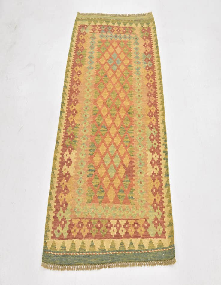 Detail image of  2' 9 x 4' 4  Hand Woven Kilim Waziri Wool Rug