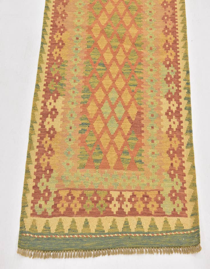 Detail image of  2' 9 x 4' 4  Hand Woven Kilim Waziri Wool Rug