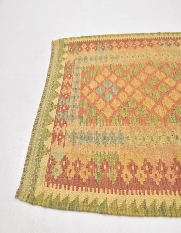 Detail image of  2' 9 x 4' 4  Hand Woven Kilim Waziri Wool Rug