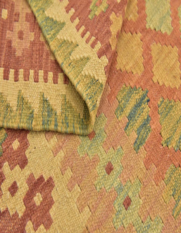 Detail image of  2' 9 x 4' 4  Hand Woven Kilim Waziri Wool Rug