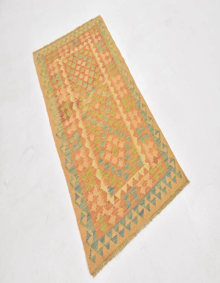 Detail image of  2' 7 x 4' 5  Hand Woven Kilim Waziri Wool Rug