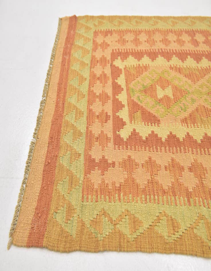 Detail image of  2' 8 x 4' 3  Hand Woven Kilim Waziri Wool Rug
