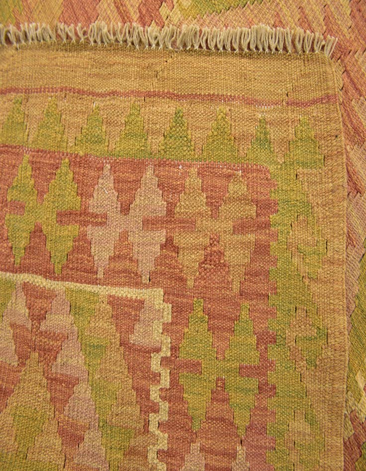 Detail image of  2' 4 x 4' 3  Hand Woven Kilim Waziri Wool Rug