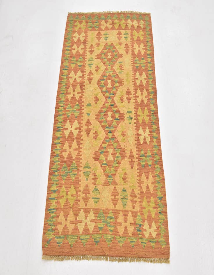 Detail image of  2' 8 x 4' 3  Hand Woven Kilim Waziri Wool Rug