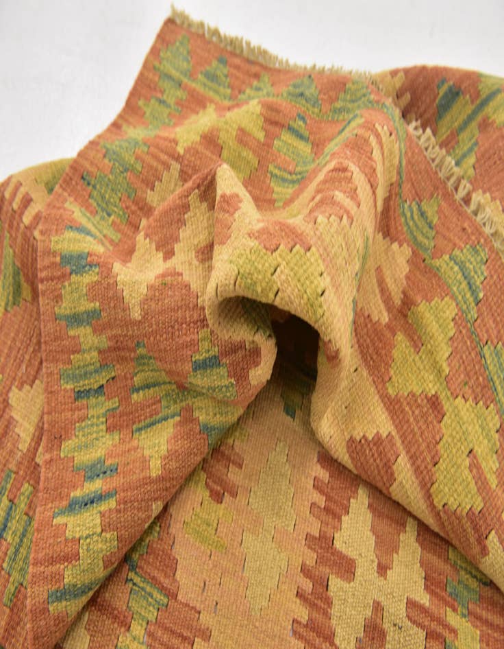 Detail image of  2' 8 x 4' 3  Hand Woven Kilim Waziri Wool Rug