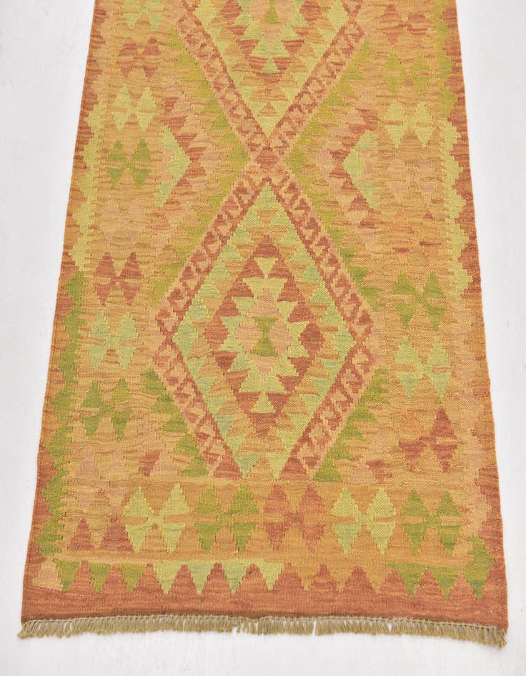 Detail image of  2' 8 x 4'  Hand Woven Kilim Waziri Wool Rug