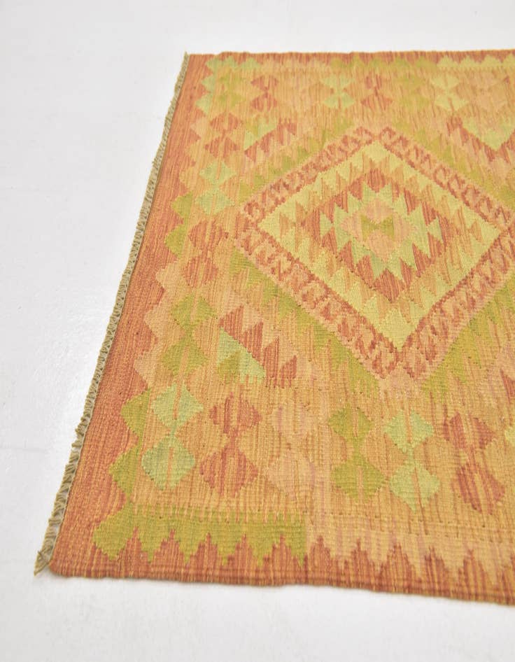 Detail image of  2' 8 x 4'  Hand Woven Kilim Waziri Wool Rug