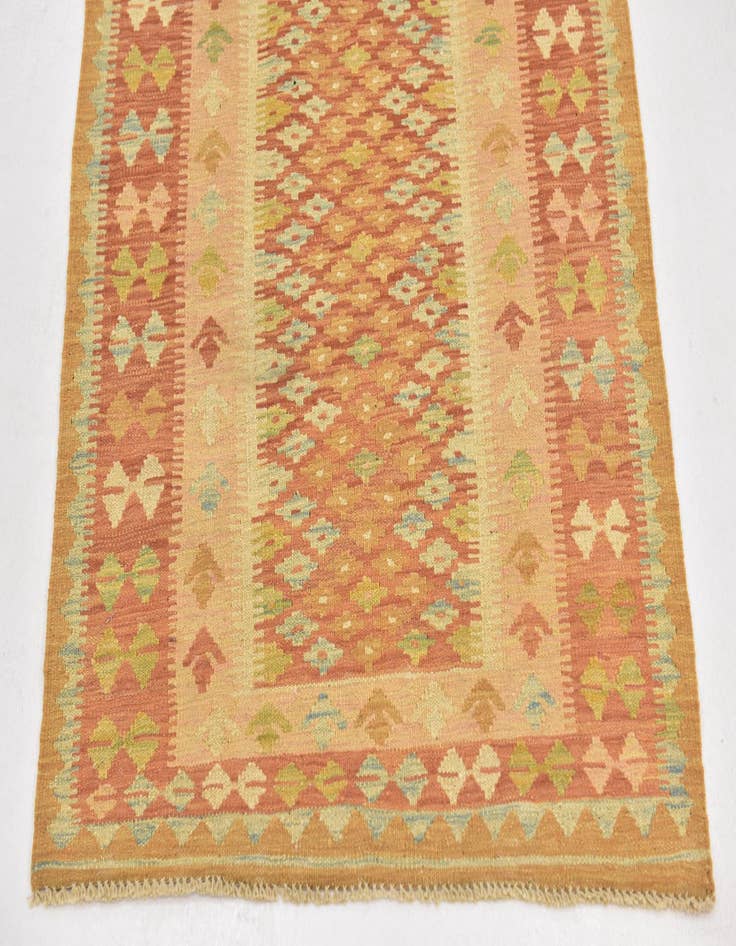 Detail image of  2' 8 x 4'  Hand Woven Kilim Waziri Wool Rug