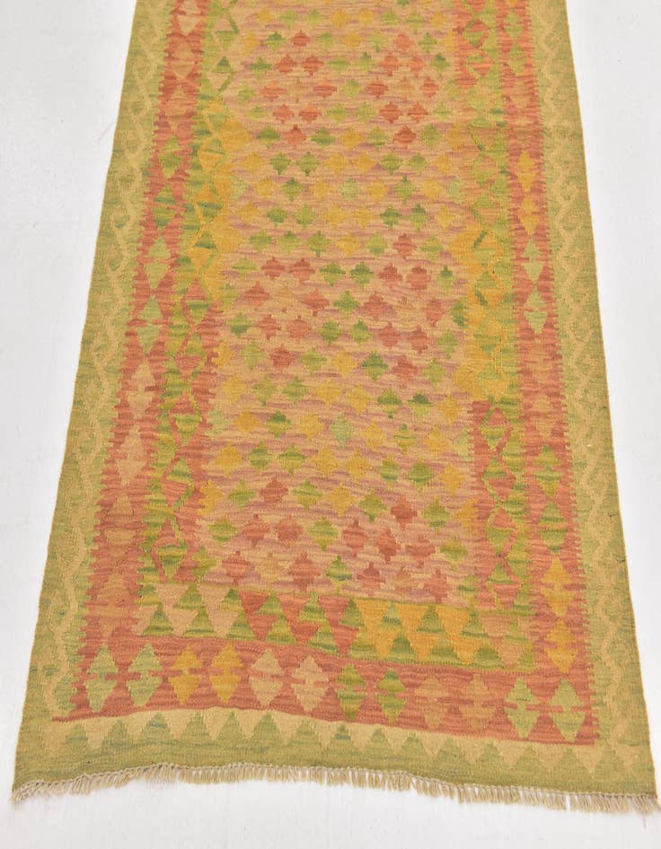 Detail image of  3' 5 x 5'  Hand Woven Kilim Waziri Wool Rug