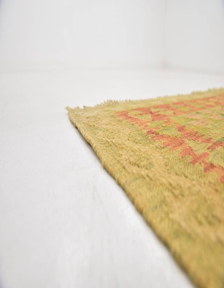 Detail image of  3' 5 x 5'  Hand Woven Kilim Waziri Wool Rug