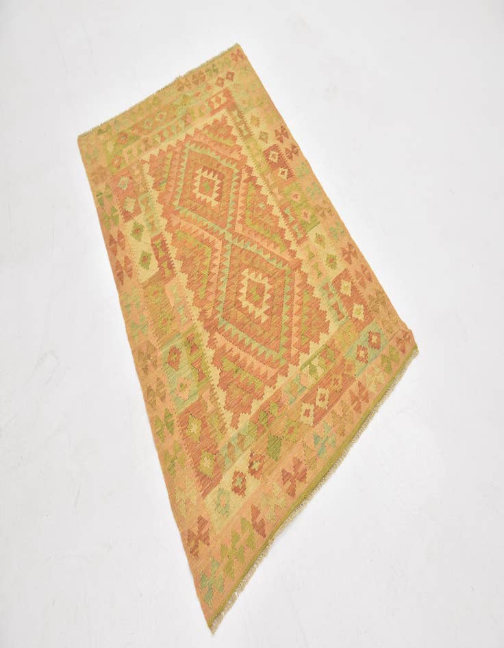 Detail image of  3' 3 x 5'  Hand Woven Kilim Waziri Wool Rug