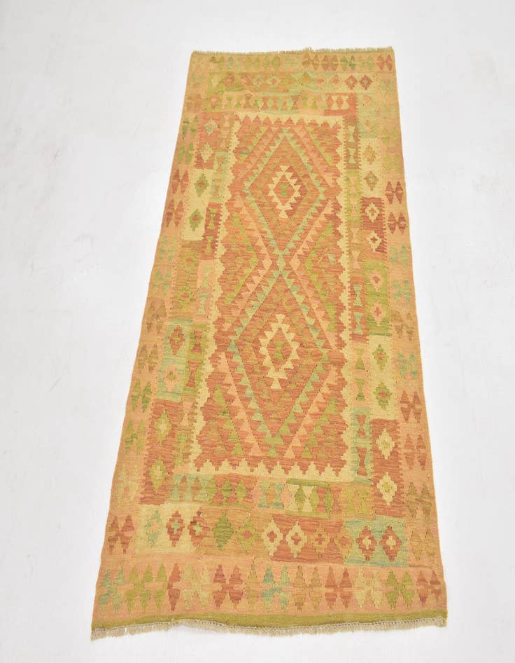 Detail image of  3' 3 x 5'  Hand Woven Kilim Waziri Wool Rug