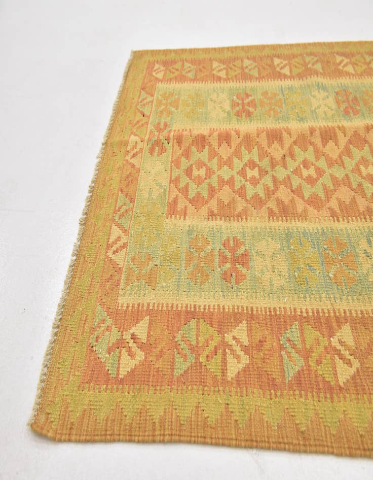 Detail image of  3' x 5'  Hand Woven Kilim Waziri Wool Rug