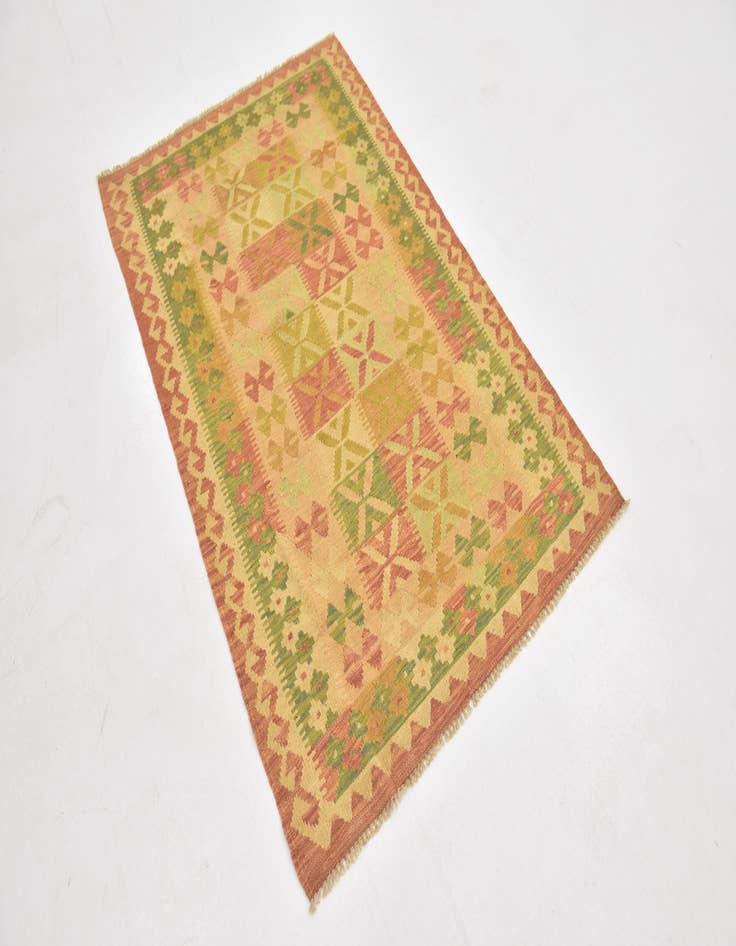 Detail image of  3' x 4' 9  Hand Woven Kilim Waziri Wool Rug